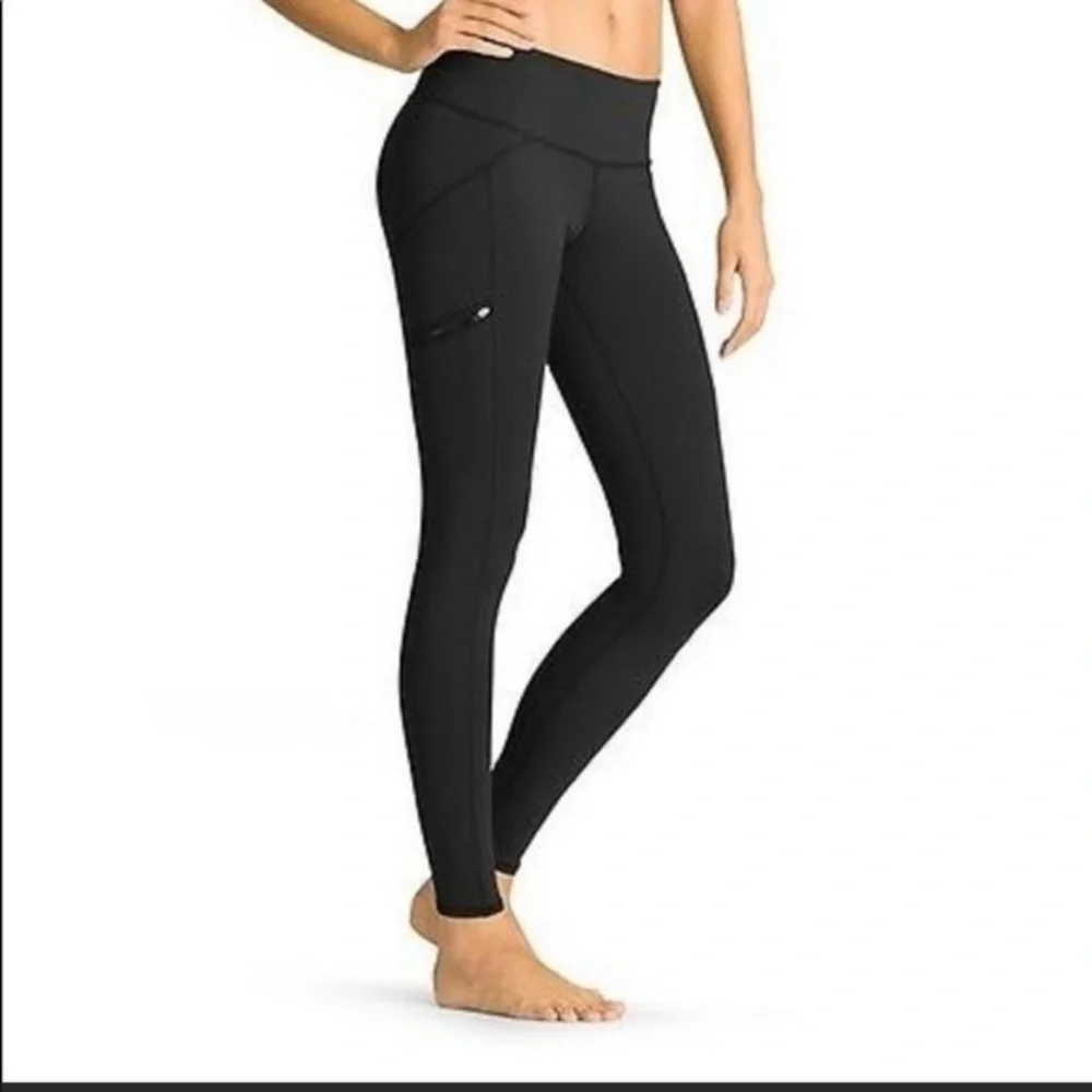 Athleta Metro Drifter tight black leggings with zipper detail size XS